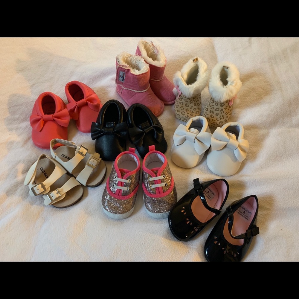 Baby Girl Whole Year of Shoes Lots - 8 pairs EUC